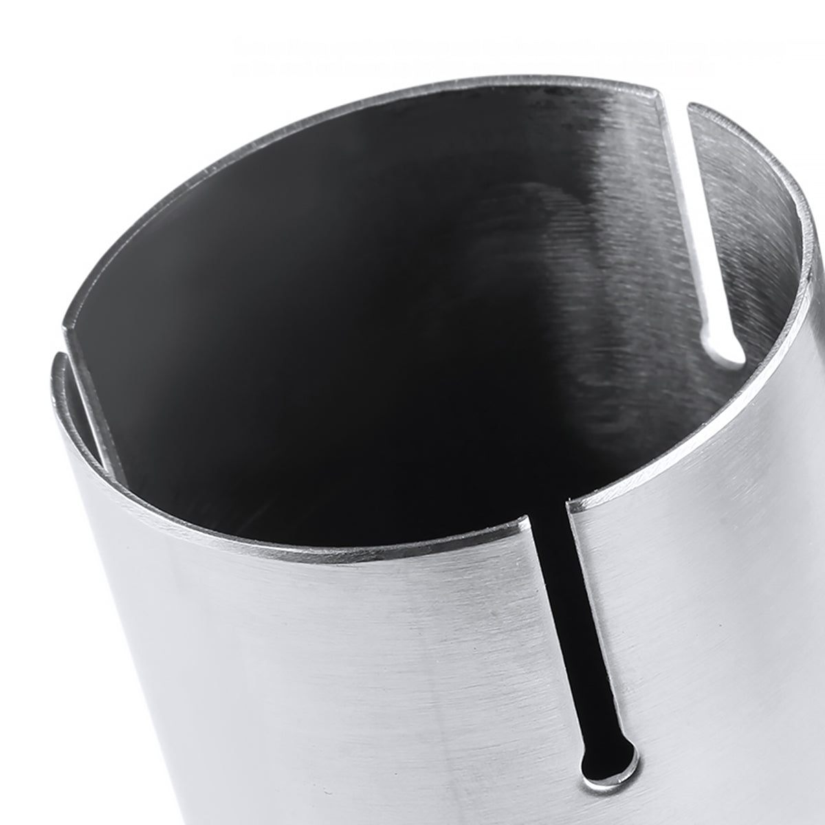 Universal 2.5" Inlet/4.125" Outlet Chrome Stainless Steel Angled Exhaust Tips - 2PC