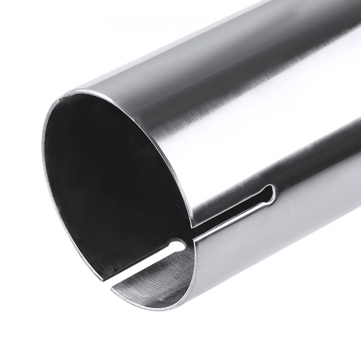 Universal 2.5" Inlet/4.125" Outlet Chrome Stainless Steel Angled Exhaust Tips - 2PC