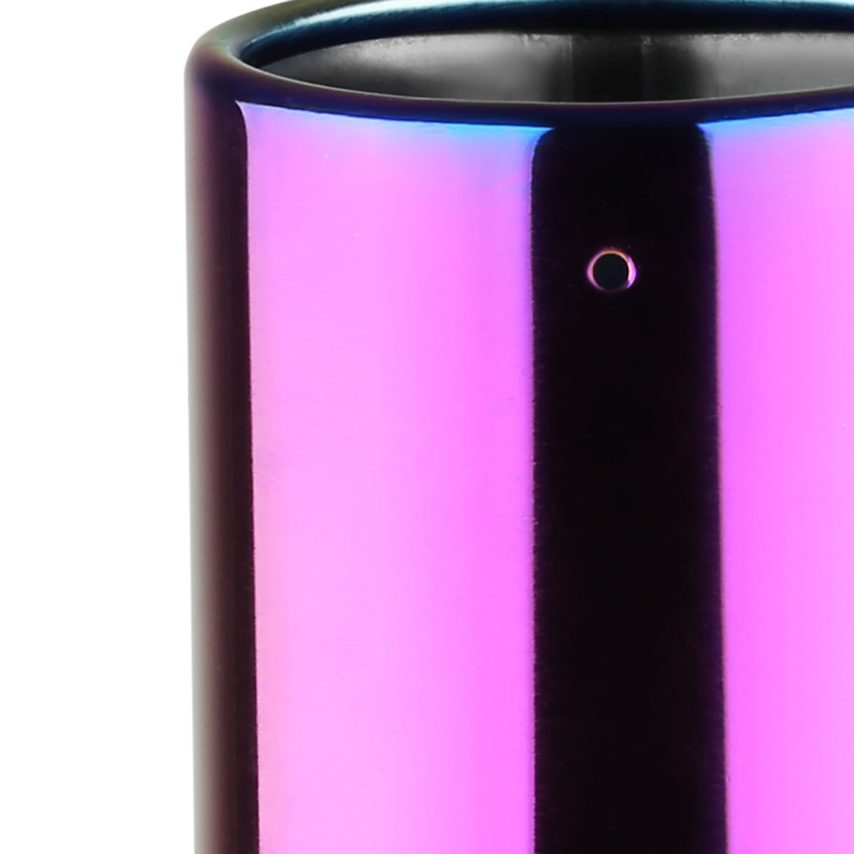 Universal 2.5" Inlet/4.125" Outlet Rainbow Stainless Steel Angled Burnt Purple Exhaust Tips - 2PC