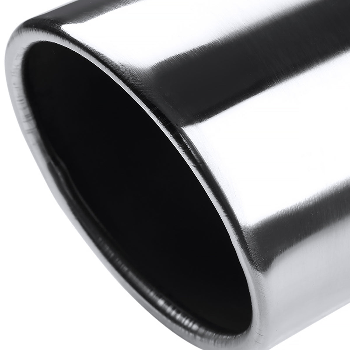 Universal 2.5" Inlet/3.875" Outlet Chrome Stainless Steel Angled Exhaust Tips - 2PC
