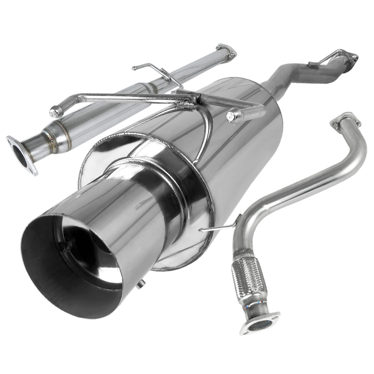1994-1997 Honda Accord 4CYL T-304 Stainless Steel N1 Style Catback Exhaust System
