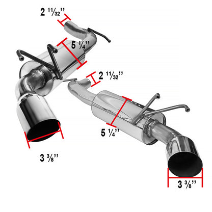 2010-2015 Chevrolet Camaro 3.6L V6 Stainless Steel Dual Catback Exhaust System