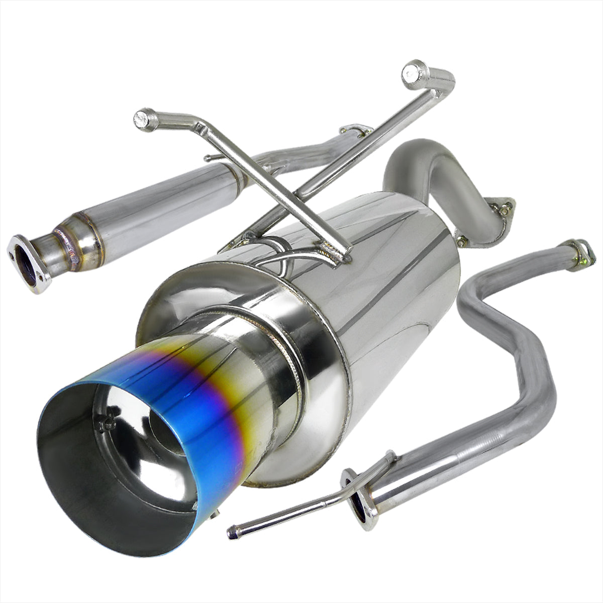 1992-1995 Honda Civic Hatchback T-304 Stainless Steel N1 Style Catback Exhaust System w/ Burnt Tip