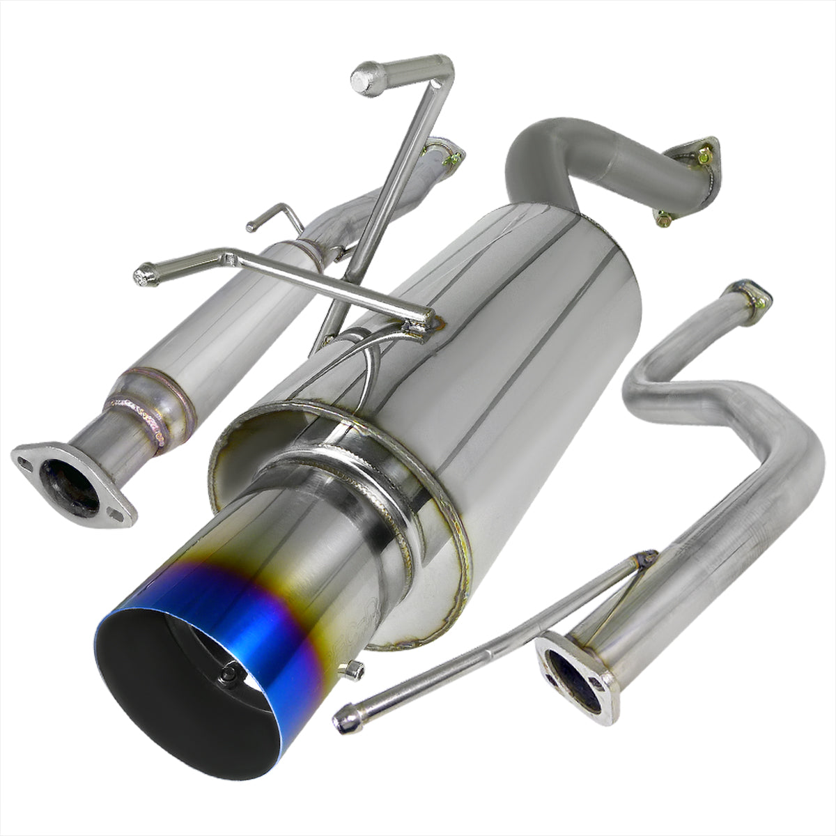 1996-2000 Honda Civic Hatchback T-304 Stainless Steel N1 Style Catback Exhaust System w/ Burnt Tip