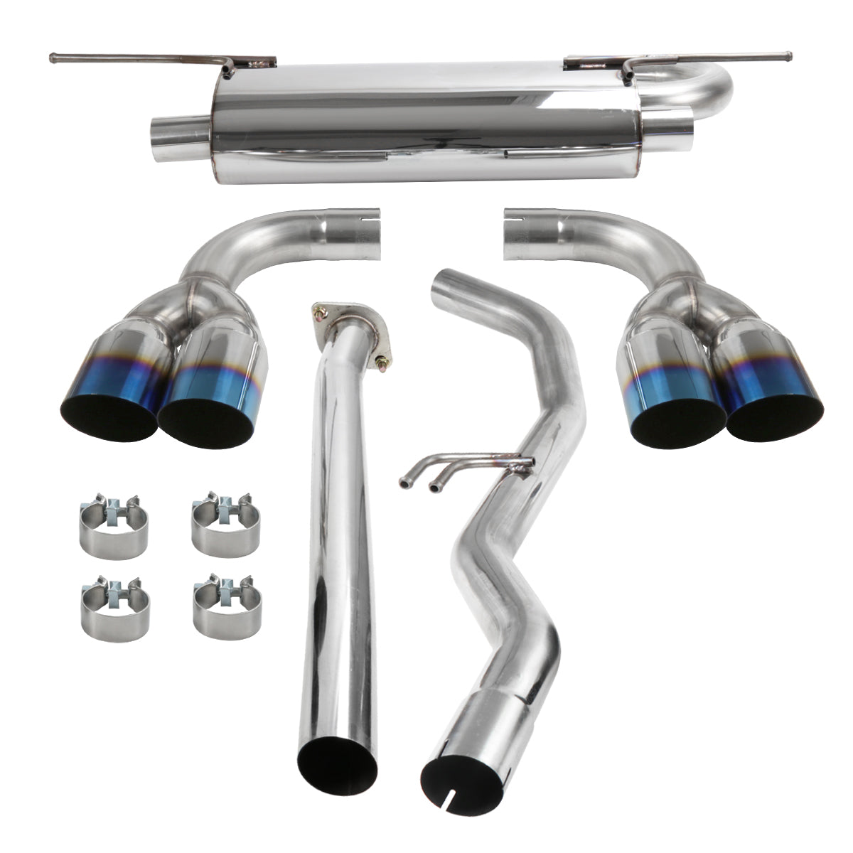 2009-2014 Hyundai Genesis Coupe 2.0T T-304 Stainless Steel Catback Exhaust System w/ Burnt Tip