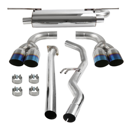2009-2014 Hyundai Genesis Coupe 2.0T T-304 Stainless Steel Catback Exhaust System w/ Burnt Tip