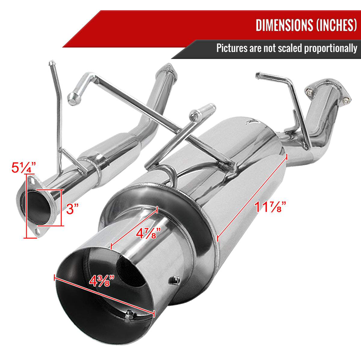 1989-1994 Nissan 240SX S13 T-304 Stainless Steel N1 Style Catback Exhaust System