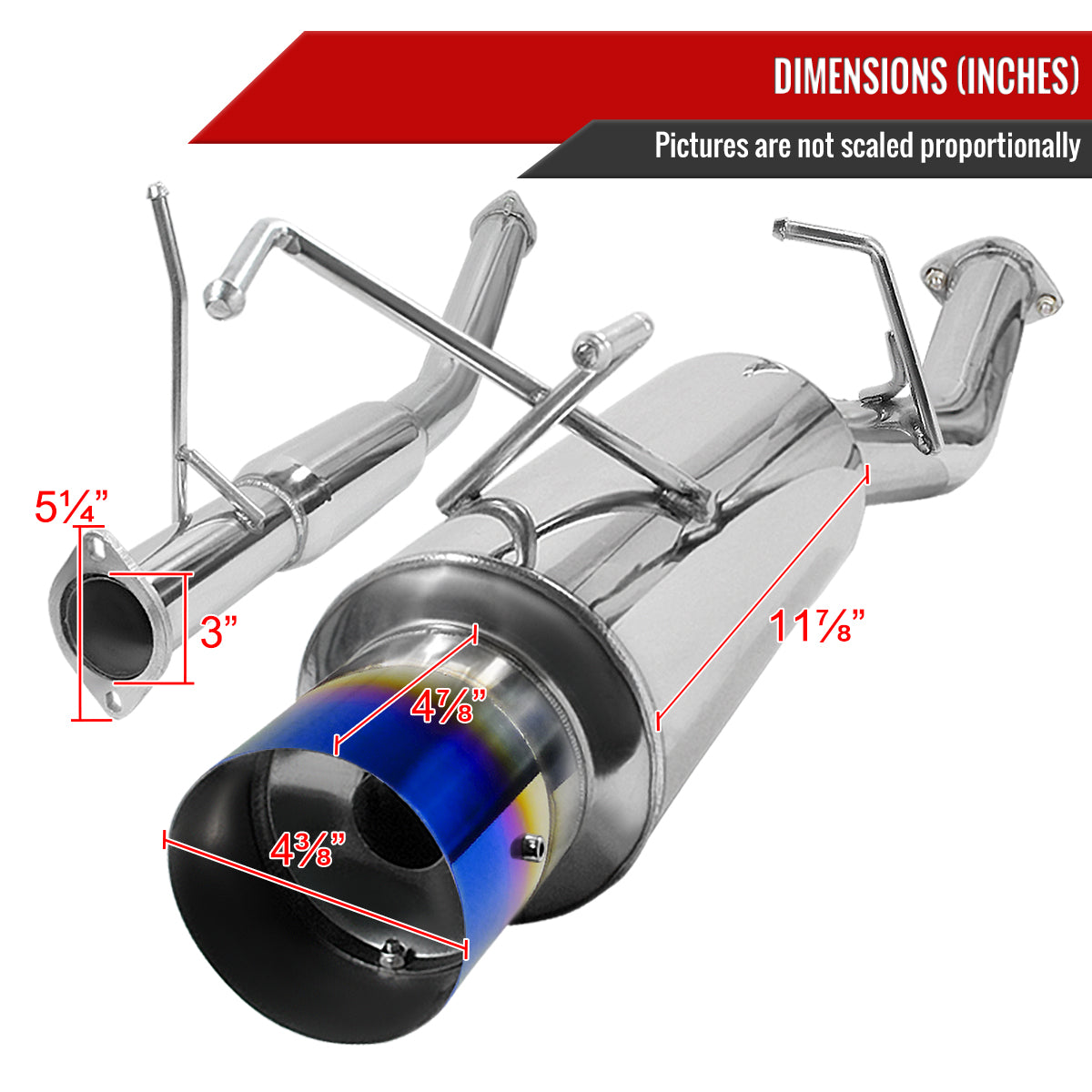 1989-1994 Nissan 240SX S13 T-304 Stainless Steel N1 Style Catback Exhaust System w/ Burnt Tip