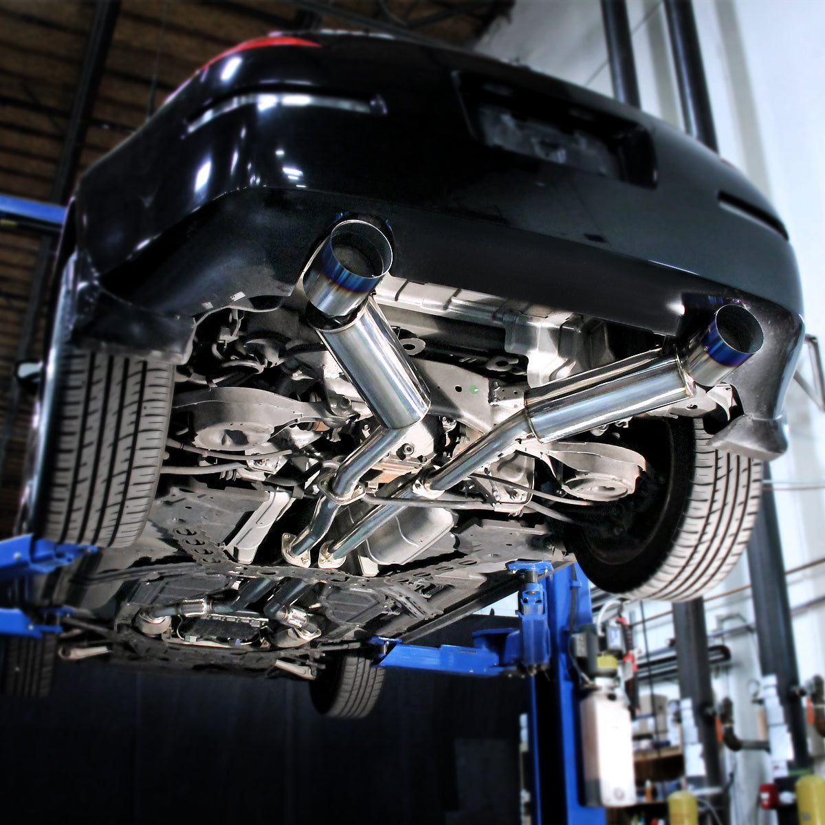 2003-2009 Nissan 350Z Coupe/Convertible T-304 Stainless Steel N1 Style Dual Catback Exhaust System w/ Burnt Tips
