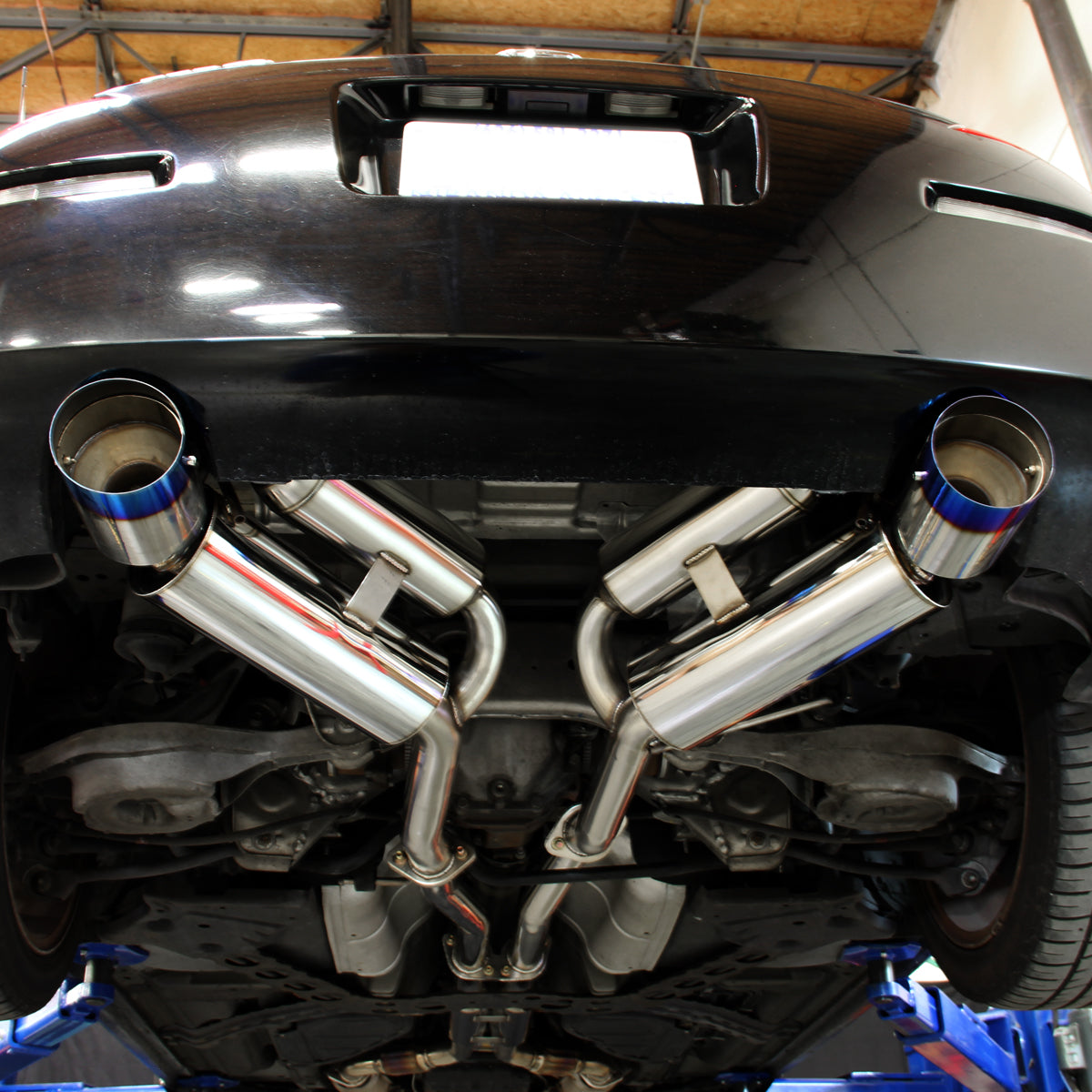 2003-2009 Nissan 350Z Coupe/Convertible T-304 Stainless Steel N1 Style Dual Catback Exhaust System w/ Burnt Tips