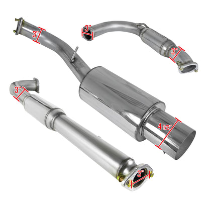 1995-1999 Mitsubishi Eclipse GST 2.0L Turbo T-304 Stainless Steel N1 Style Catback Exhaust System