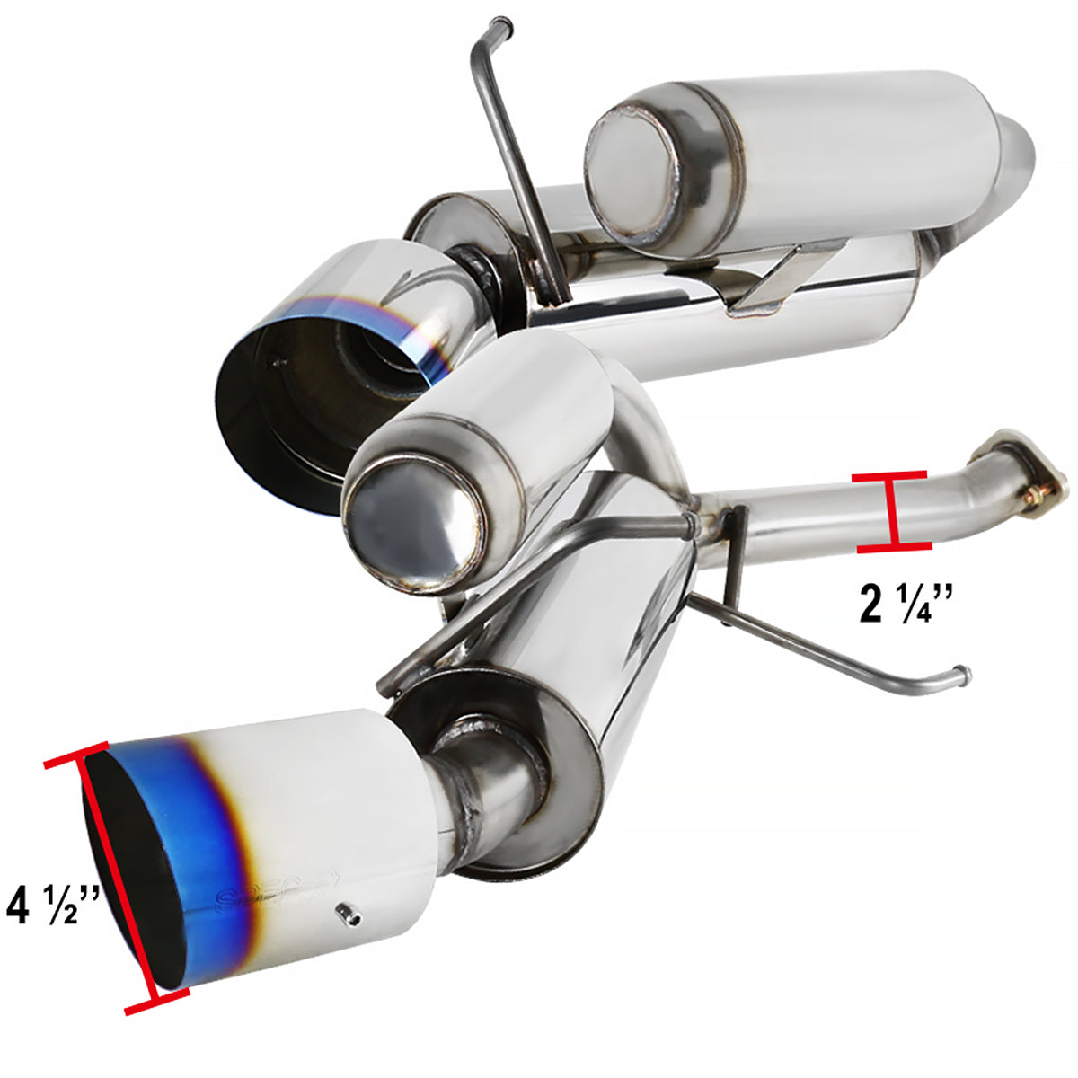 2003-2007 Infiniti G35 Coupe Stainless Steel Dual Catback Exhaust System (Burnt Tip)