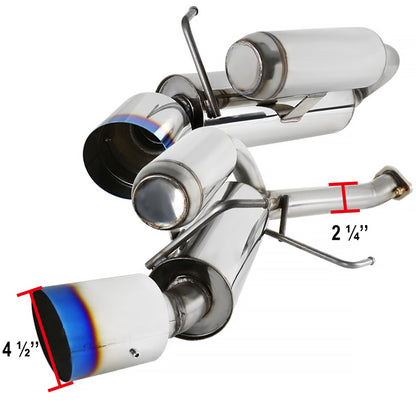 2003-2007 Infiniti G35 Coupe Stainless Steel Dual Catback Exhaust System (Burnt Tip)
