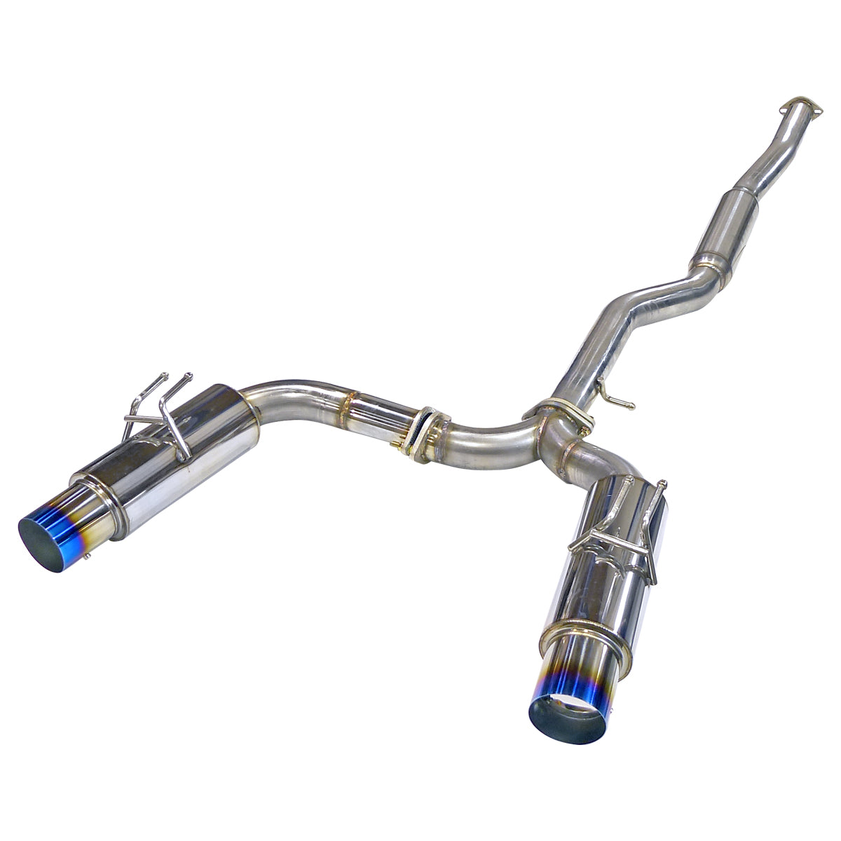 2008-2015 Mitsubishi Lancer EVO X/EVO 10 T-304 Stainless Steel N1 Style Dual Catback Exhaust System w/ Burnt Tips