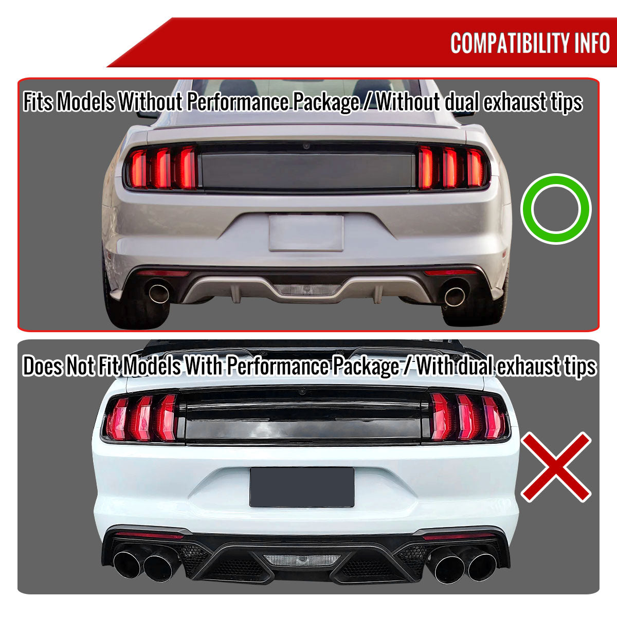2015-2021 Ford Mustang 2.3L EcoBoost Dual Catback Exhaust System (Burnt Tip)