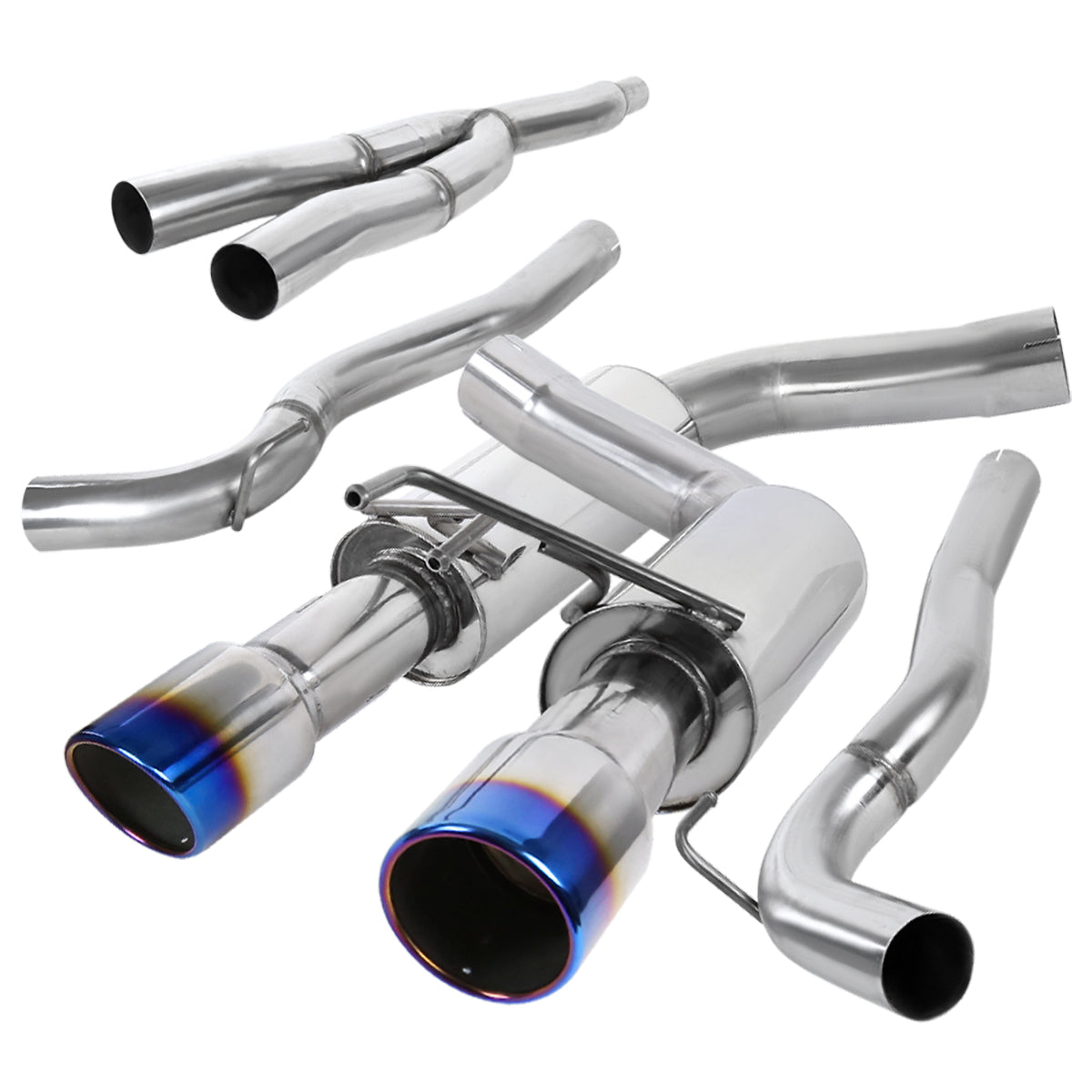 2015-2021 Ford Mustang 2.3L EcoBoost Dual Catback Exhaust System (Burnt Tip)