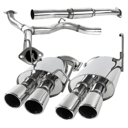 2008-2014 Subaru Impreza WRX STI Sedan T-304 Stainless Steel Dual Catback Exhaust System w/ Quad Tips