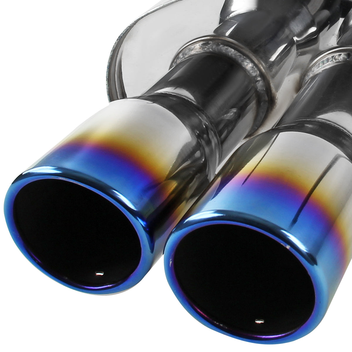 2008-2014 Subaru Impreza WRX STI Sedan Dual Catback Exhaust System (Burnt Quad Tip)
