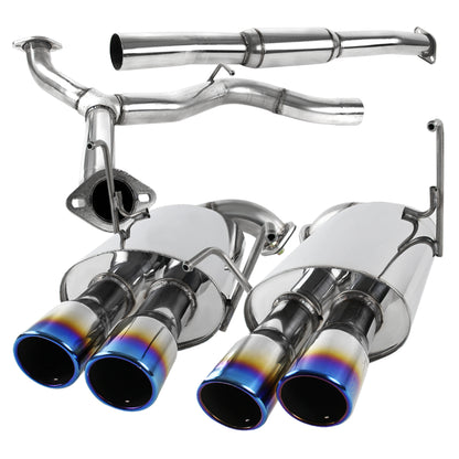 2008-2014 Subaru Impreza WRX STI Sedan Dual Catback Exhaust System (Burnt Quad Tip)