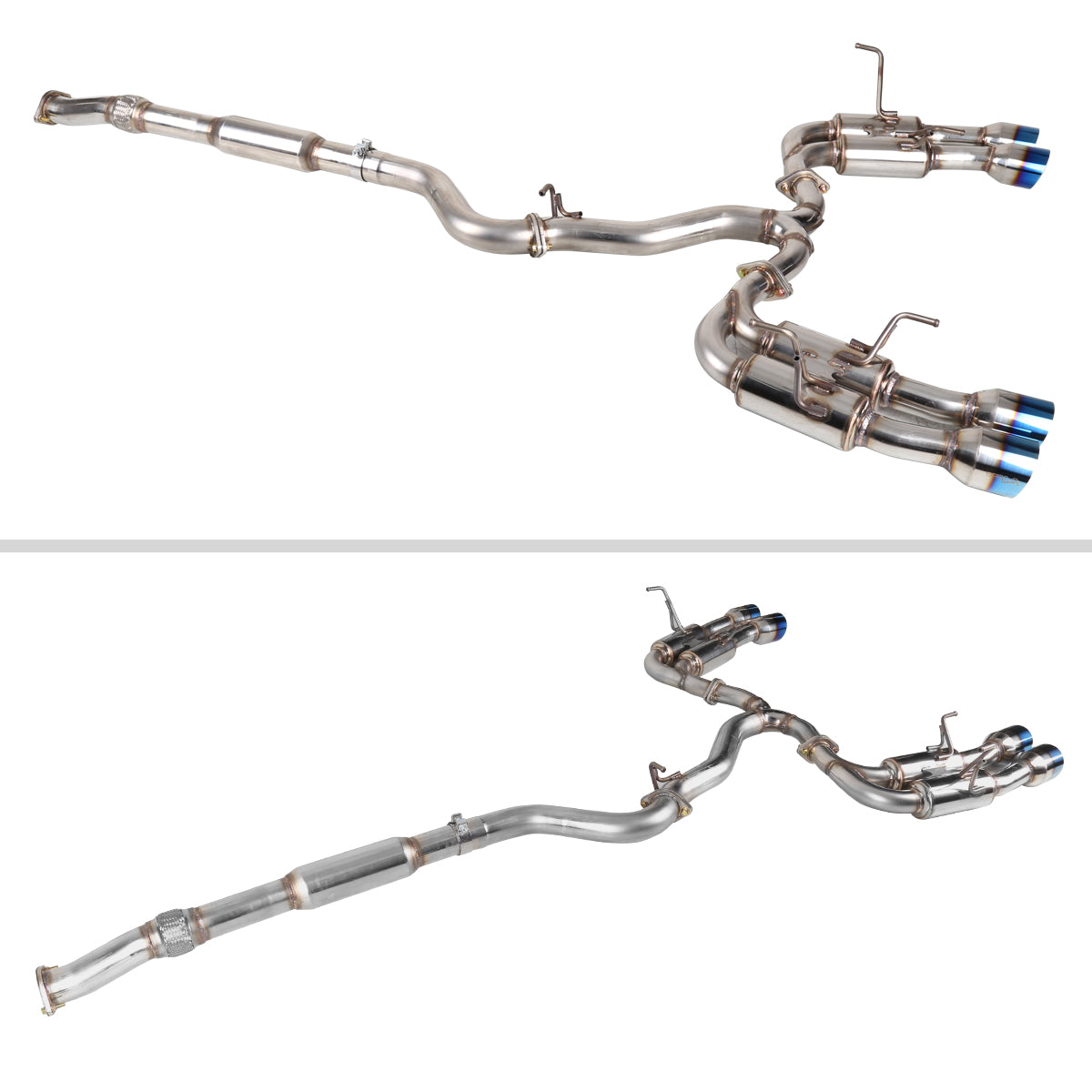 2015-2022 Subaru WRX STI 4" Quad Tip Stainless Steel Catback Exhaust System w/ Burnt Tip