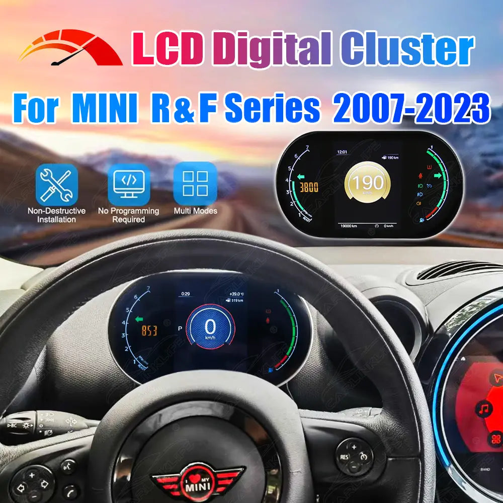 LCD Digital Cluster For MINI R & F Series 2007-2023 Linux Dashboard Gauge Cluster