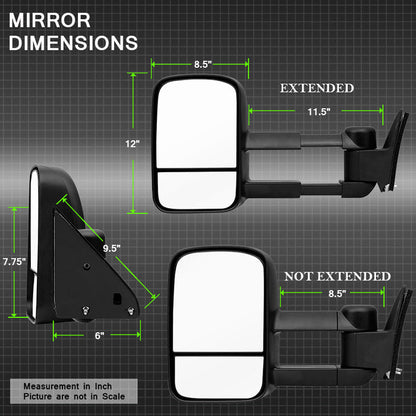 SPYDER xTune Chevy C10 88-98 Manual Extendable - Manual Adjust Mirror - SET MIR-CCK88-MA-SET 9936128
