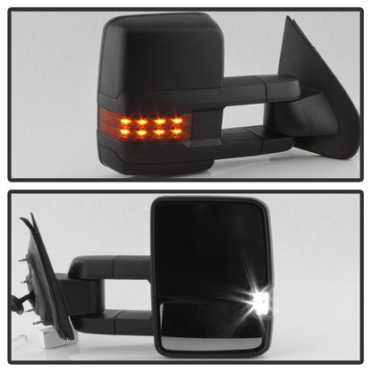 SPYDER xTune Chevy Silverado 14-16 Heated Amber LED Signal Telescoping Mirrors MIR-CSIL14S-G2-PWH-AM-SET 9936708