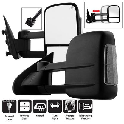 SPYDER xTune Chevy Silverado 14-15 POWER Heated LED Signal Telescoping Mirror - SET MIR-CSIL14S-PWH-SM-SET 9936371