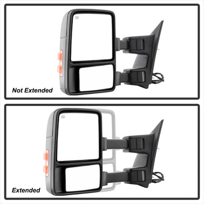 SPYDER Xtune Ford Superduty 08-15 L&R Extendable Power Heated Adjust Mirror Amber MIR-FDSD08S-PW-AM-SET 9935756