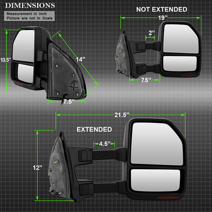 SPYDER xTune 99-07 Ford Super Duty LED Telescoping Manual Mirrors - Smk (Pair) (MIR-FDSD99S-G4-MA-RSM-SET) 9943140