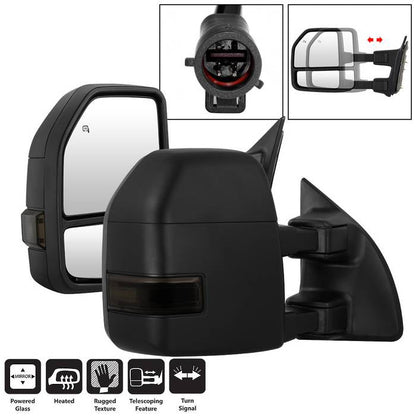 SPYDER xTune 99-07 Ford Super Duty Heated LED Signal Power Mirrors - Smk (Pair) (MIR-FDSD99S-G4-PW-SM-SET) 9943102