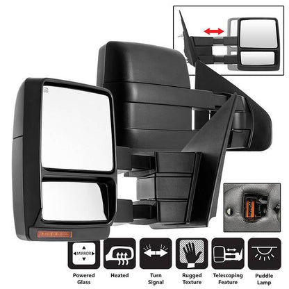 SPYDER xTune Ford F150 04-06 POWER Heated Amber LED Signal Telescoping Mirror SET MIR-FF15004S-PWH-AM-SET 9936784