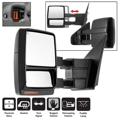 SPYDER Xtune Ford F150 07-14 Power Heated Amber LED Signal Telescoping Mirror Left MIR-FF15007S-PWH-AM-L 9935381