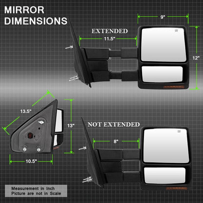 SPYDER Xtune Ford F150 07-14 Power Heated Amber LED Signal Telescoping Mirror Right MIR-FF15007S-PWH-AM-R 9935398