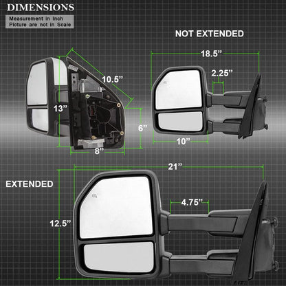SPYDER xTune 15-17 Ford F-150 Heated LED Telescoping Pwr Mirrors - Clr (Pair) (MIR-FF15015S-G4-PWH-CL-SET) 9943072