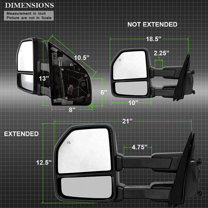 SPYDER xTune 15-17 Ford F-150 Heated LED Telescoping Pwr Mirrors - Smk (Pair) (MIR-FF15015S-G4-PWH-SM-SET) 9943065