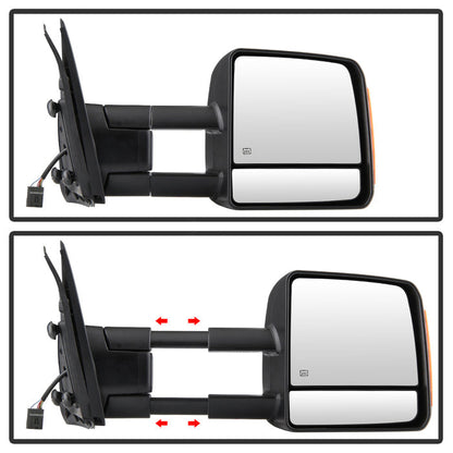SPYDER xTune 07-14 Toyota Tundra Heated Amber LED Signal Telescoping Mirrors (Pair) (MIR-TTUN07S-PWH-SET) 9937620