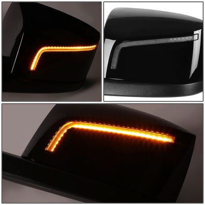 18-21 Volvo VNL Hood Mirror with Amber Chasing LED L-Pattern