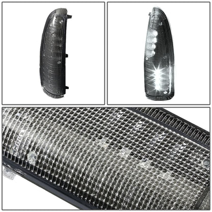00-07 Ford F-250 F-350 Towing Mirror Side Light Pair Black/White LED
