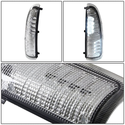 00-07 Ford Super Duty Towing Mirror Side Lights Chrome White LED