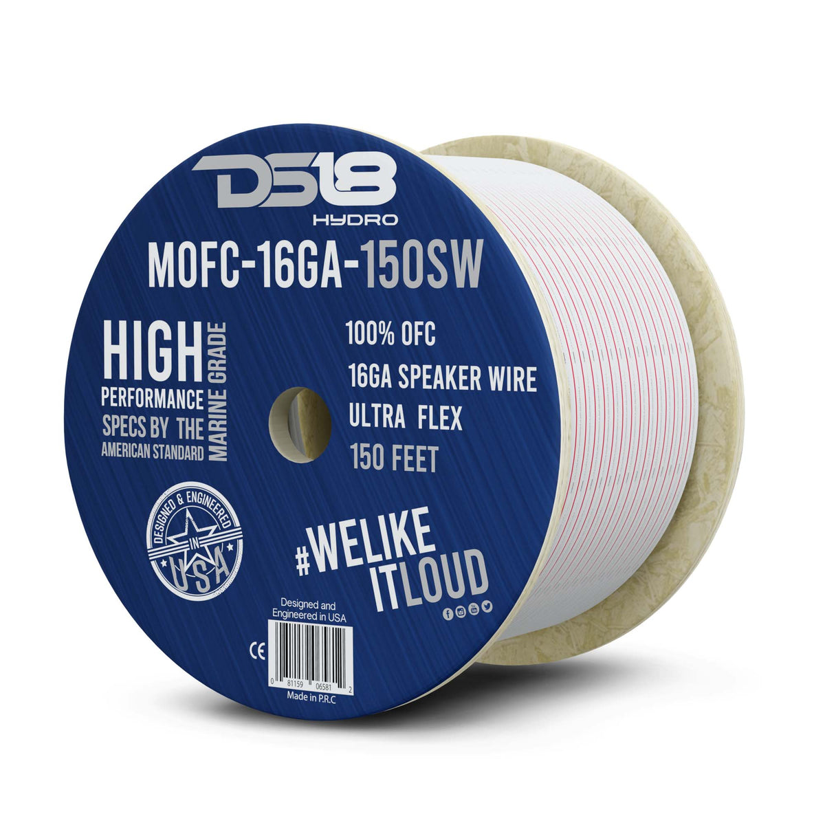 16-GA Marine Grade Tinned 100% Copper OFC Speaker Wire -150 Feet