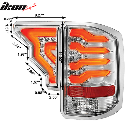 2014-2019 Silverado Clear Lens Chrome Housing LED Tail Lights