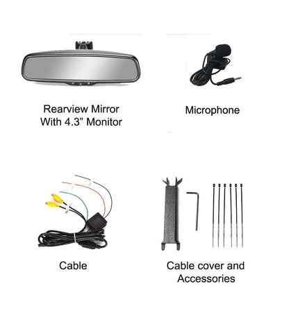 Master Tailgaters 10.5" Rear View Mirror with 4.3" LCD Screen + Wireless Calling Enabled | Rearview Universal Fit Mount | Auto Adjusting Brightness LCD | Anti Glare | Full Original Mirror Replacement