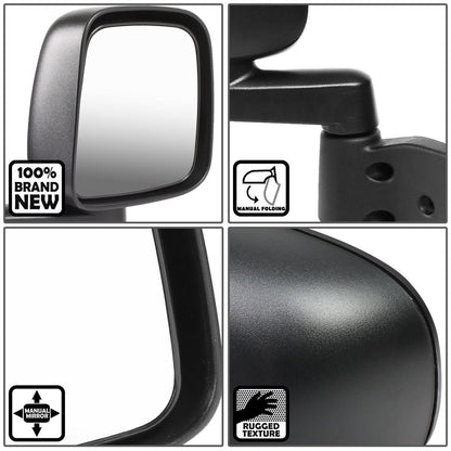 2003-2006 Jeep Wrangler Manual Side Mirror Right Black