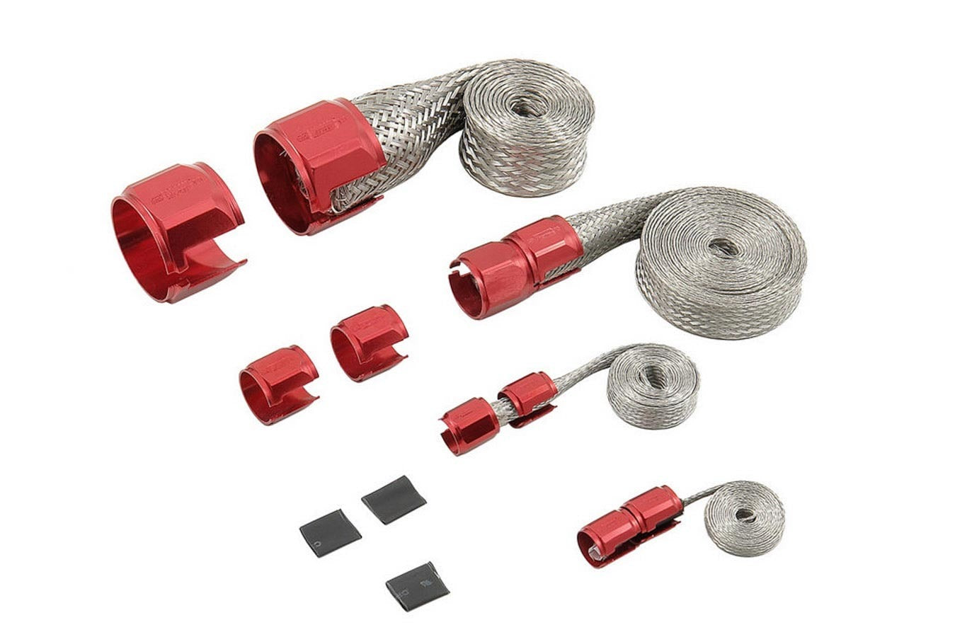 BRAIDED HOSE SLEEVING KIT-RED