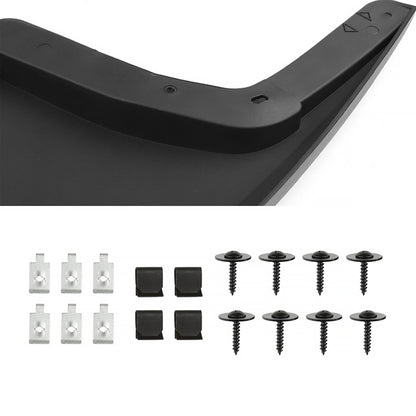 2015-2018 Ford F-150 Black ABS Front & Rear Mud Flap Splash Guards (Models without OEM Wheel Lip Moldings)