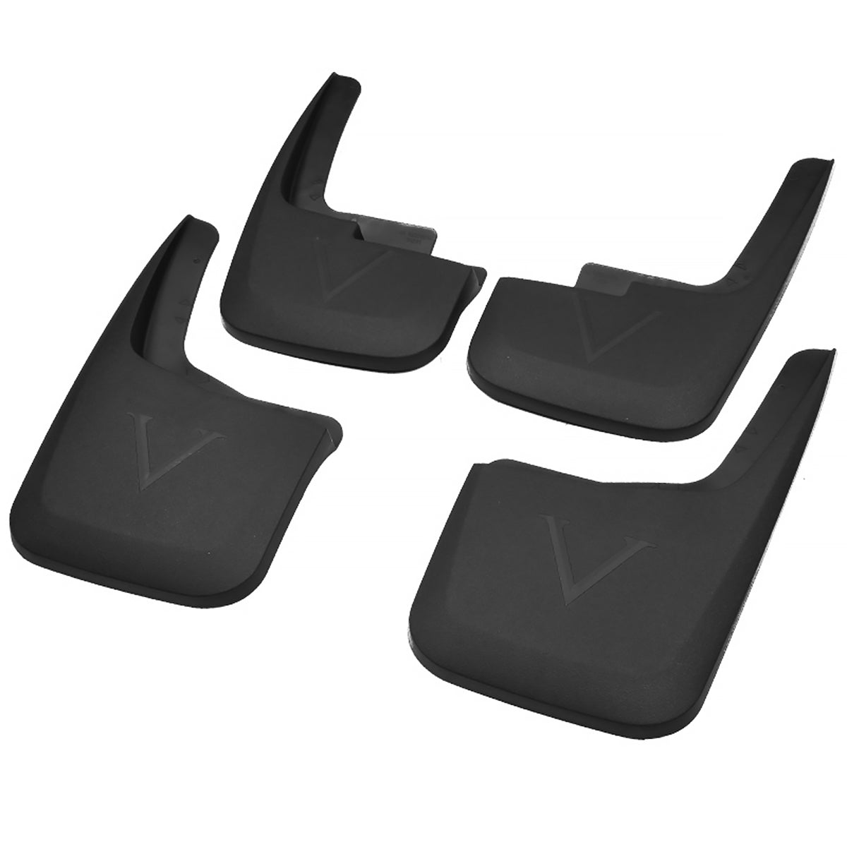 2015-2018 Ford F-150 Black ABS Front & Rear Mud Flap Splash Guards (Models with OEM Wheel Lip Moldings)