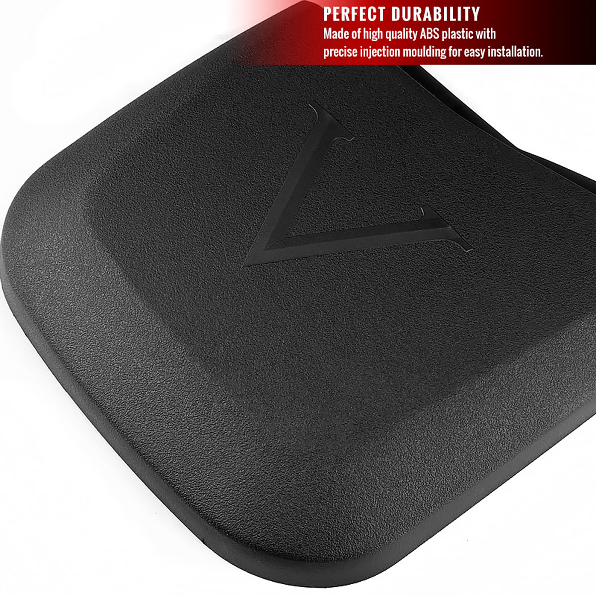 2017-2018 Ford F-250/F-350 Black ABS Front & Rear Mud Flap Splash Guards (Models without OEM Wheel Lip Moldings)