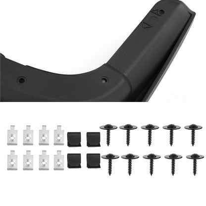 2017-2018 Ford F-250/F-350 Black ABS Front & Rear Mud Flap Splash Guards (Models without OEM Wheel Lip Moldings)