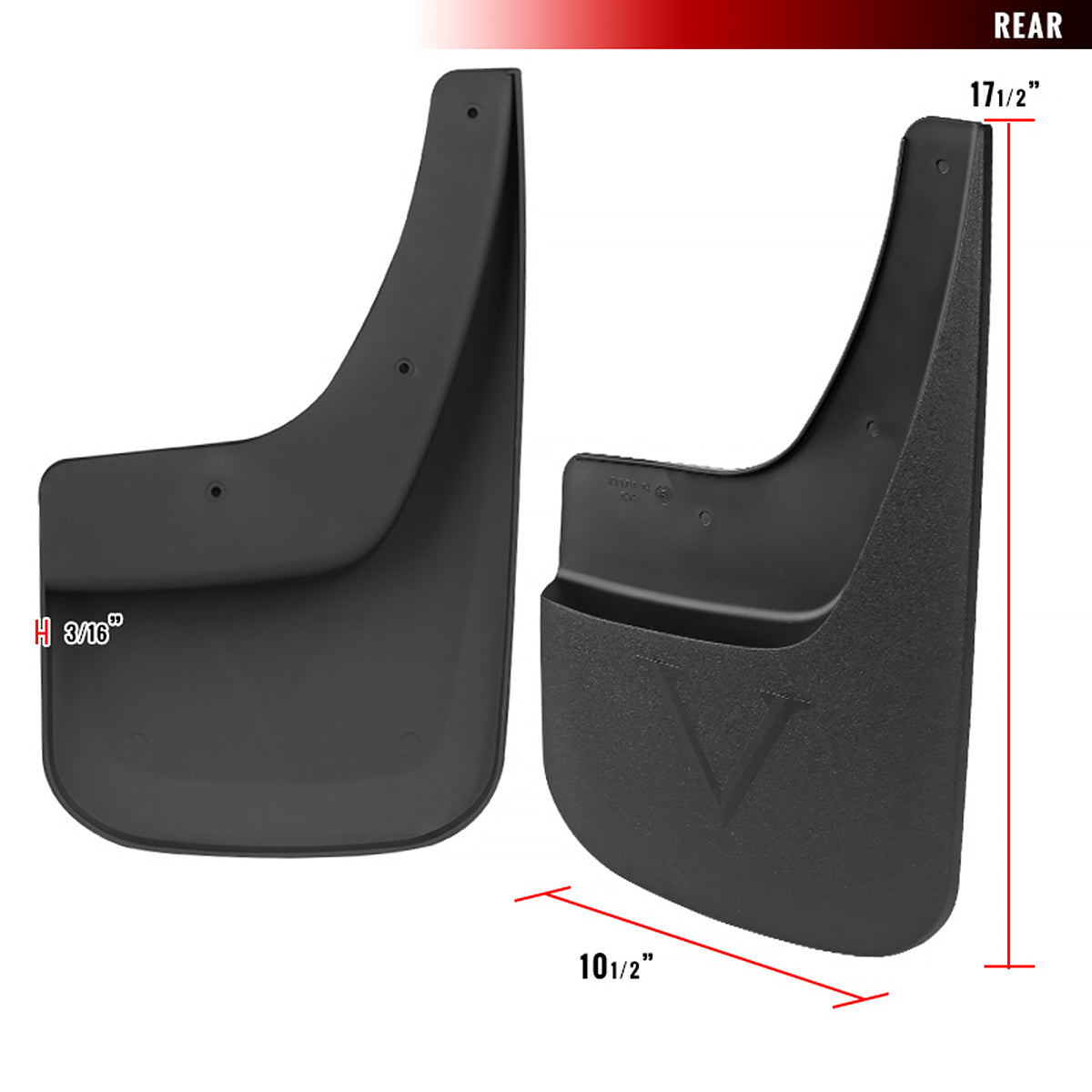 2014-2018 GMC Sierra 1500/2500HD/3500HD ABS Front & Rear Mud Flap Splash Guards (Single Rear Wheel Models Only)